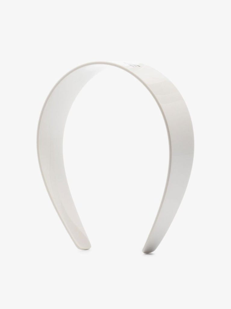 White Logo Print Headband