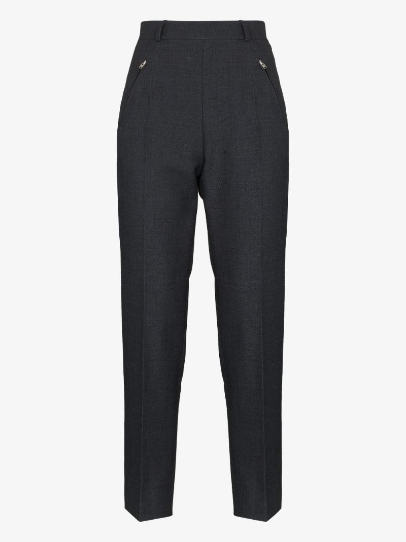 High Waist Slim Leg Trousers