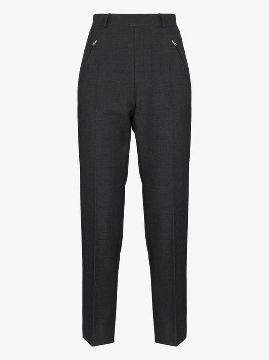 High Waist Slim Leg Trousers