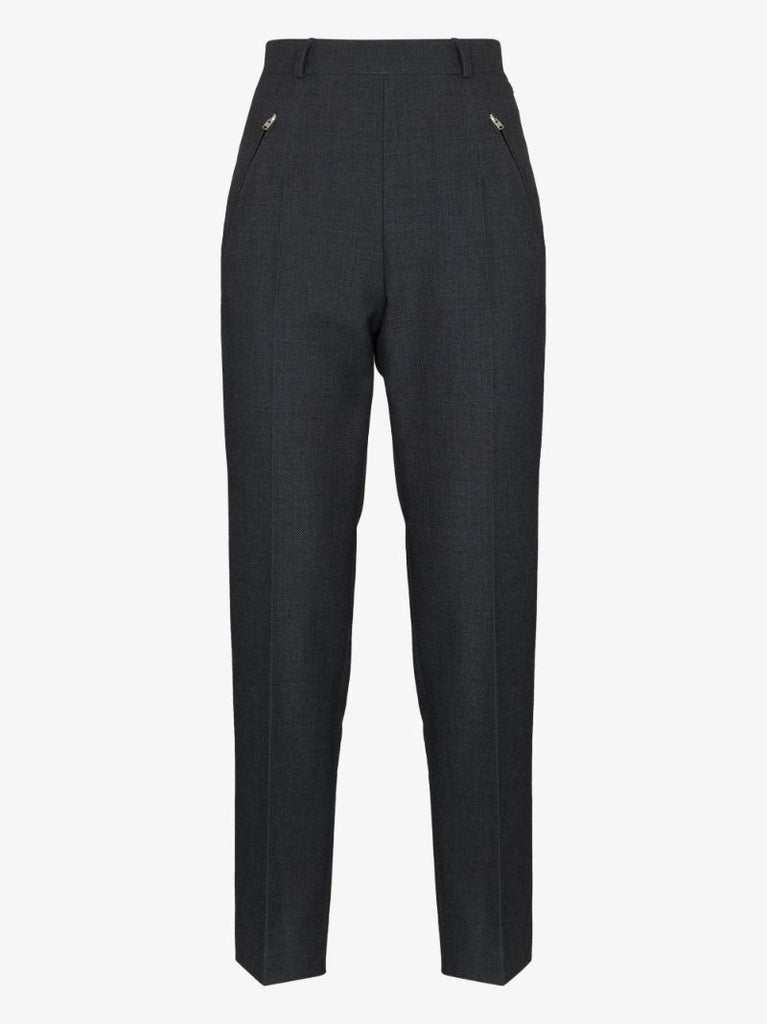 High Waist Slim Leg Trousers