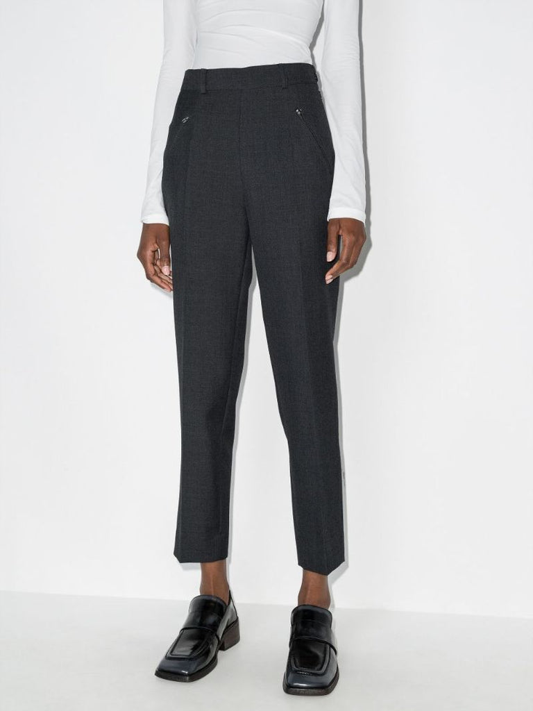 High Waist Slim Leg Trousers