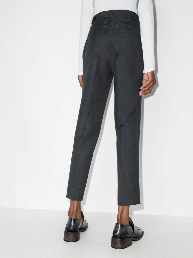 High Waist Slim Leg Trousers