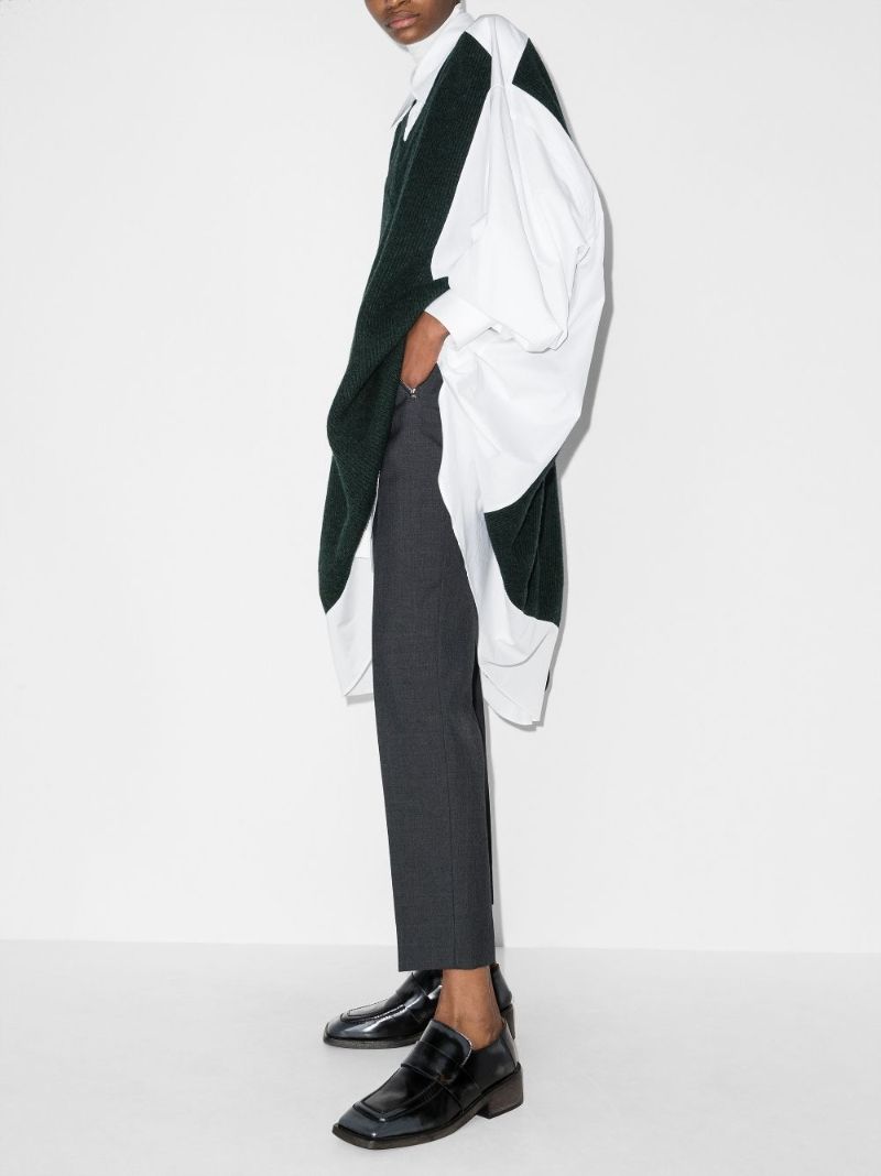 High Waist Slim Leg Trousers