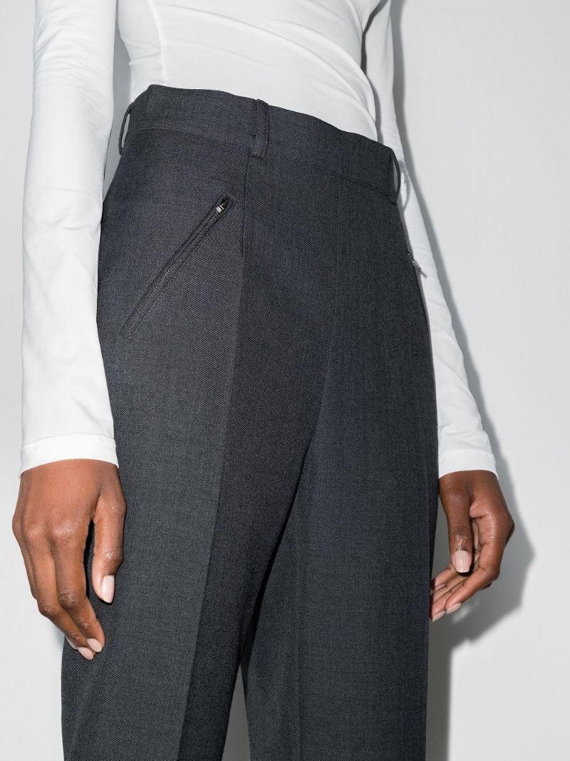 High Waist Slim Leg Trousers