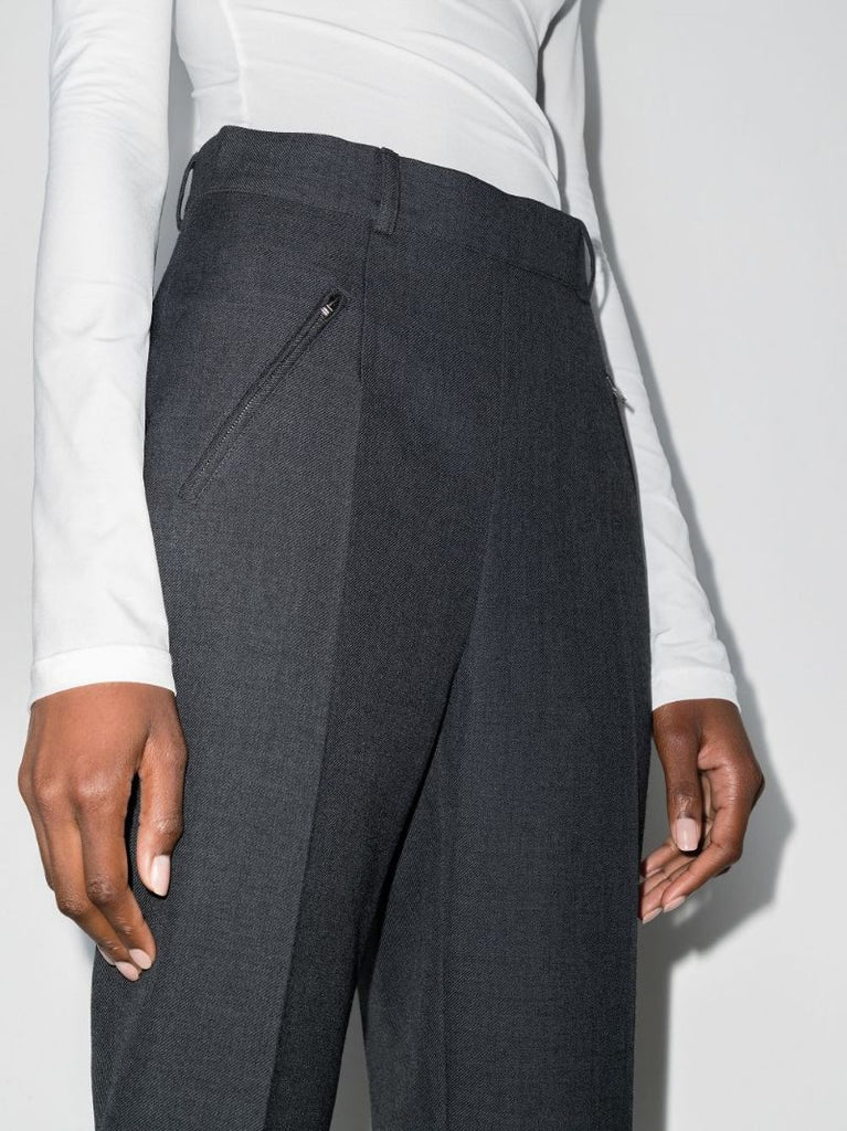 High Waist Slim Leg Trousers