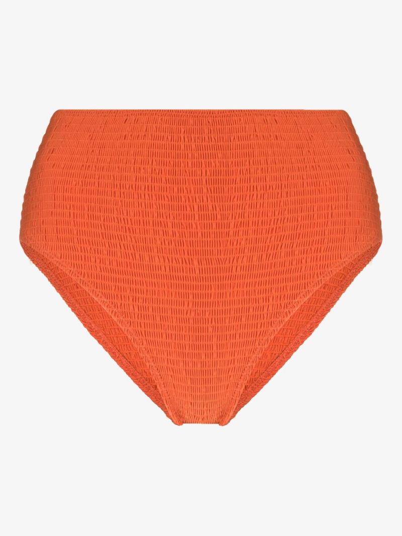 Smocked High Waist Bikini Bottoms