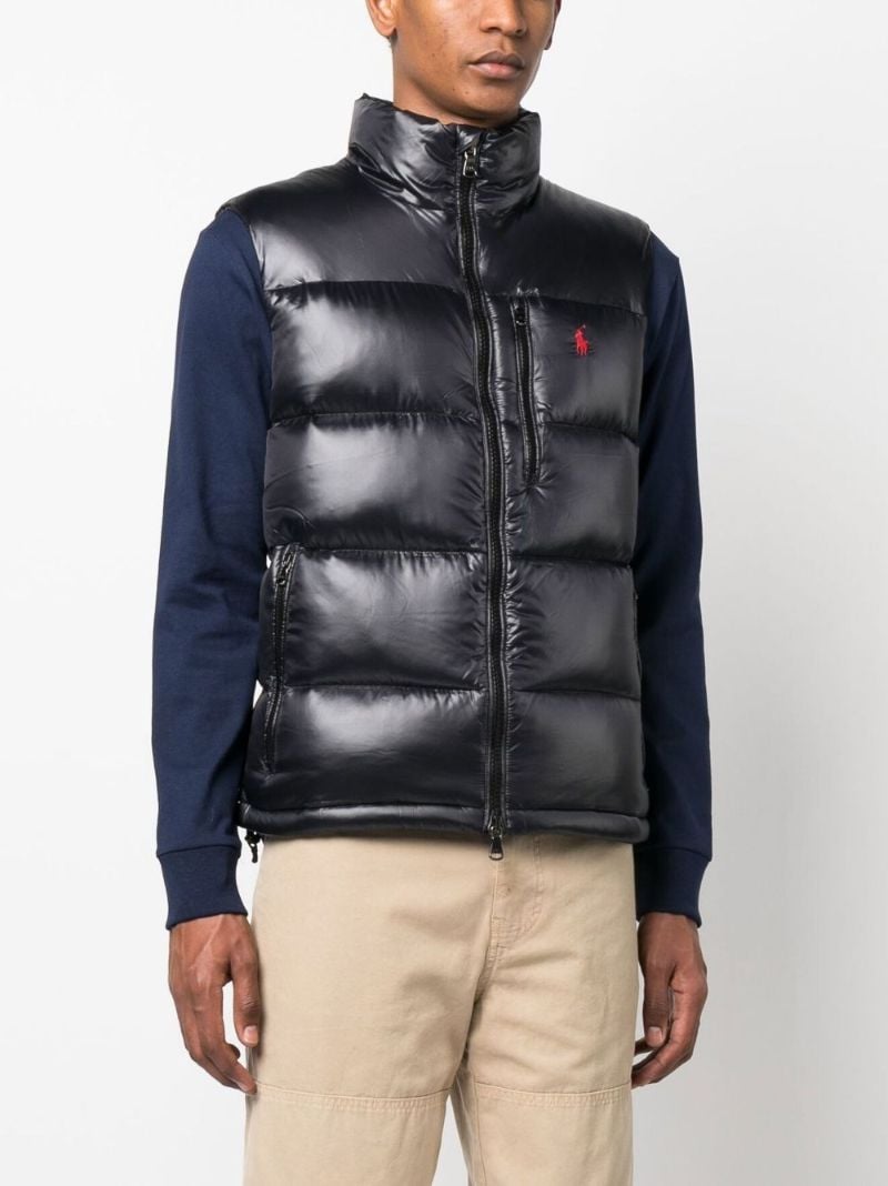 Black Polo Pony Padded Gilet