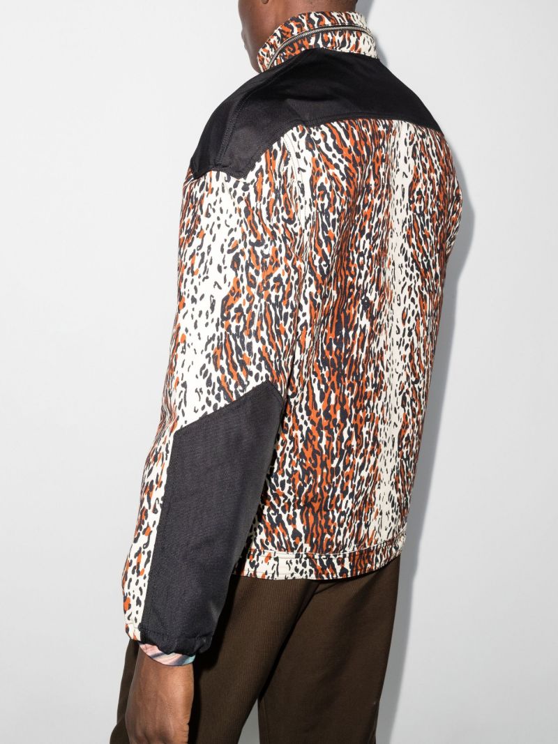 Brown and Black Action Leopard Print Organic Cotton Jacket