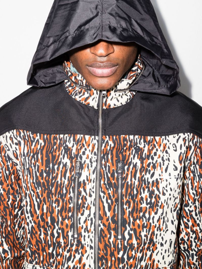 Brown and Black Action Leopard Print Organic Cotton Jacket