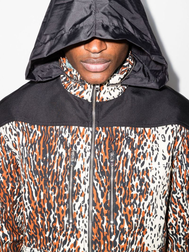 Brown and Black Action Leopard Print Organic Cotton Jacket