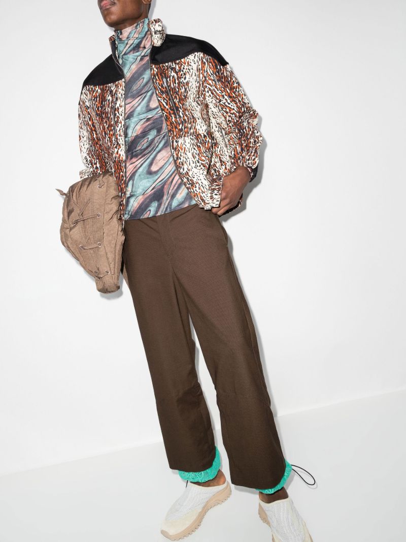 Brown and Black Action Leopard Print Organic Cotton Jacket