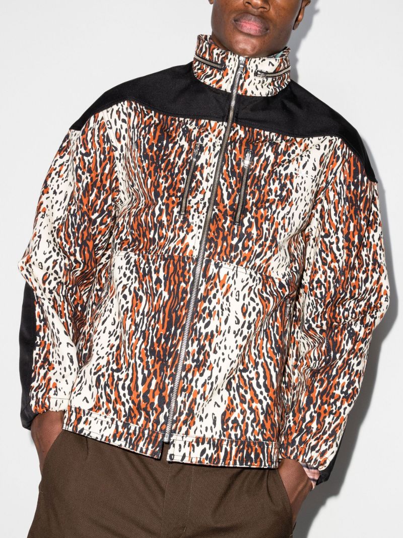 Brown and Black Action Leopard Print Organic Cotton Jacket