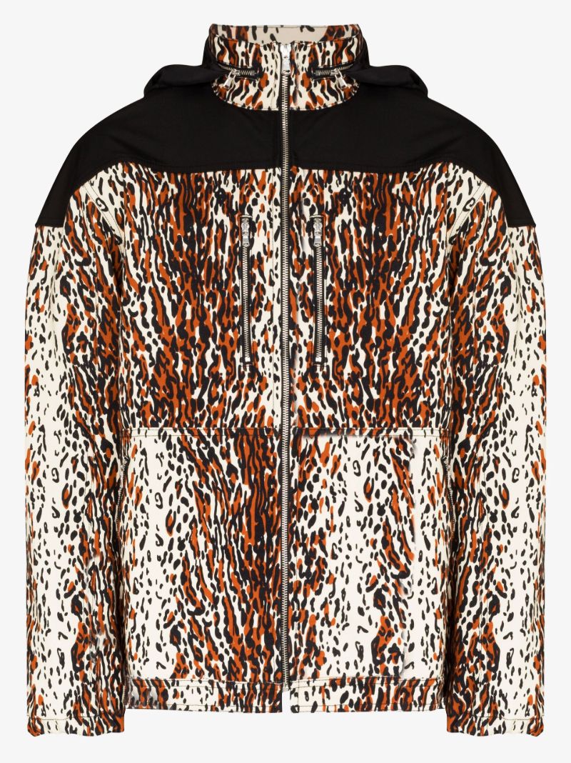 Brown and Black Action Leopard Print Organic Cotton Jacket