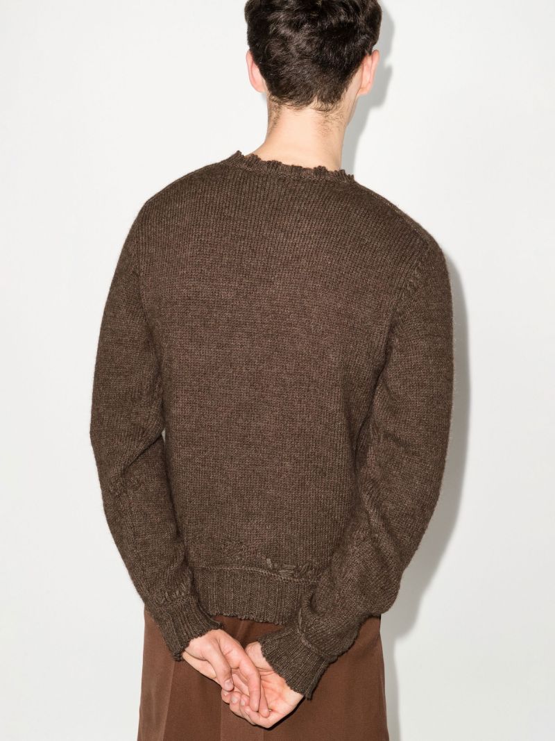 Brown Floral AppliquÃ_x0083_Â© Organic Wool Sweater