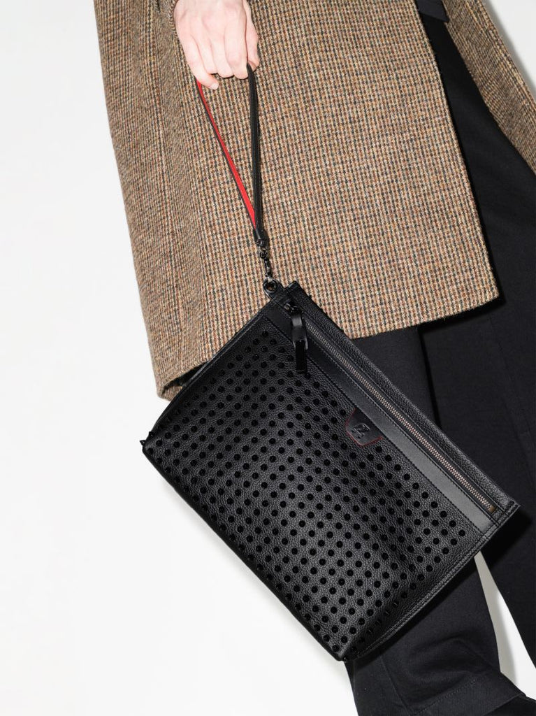 Black Citypouch Grained Leather Clutch Bag