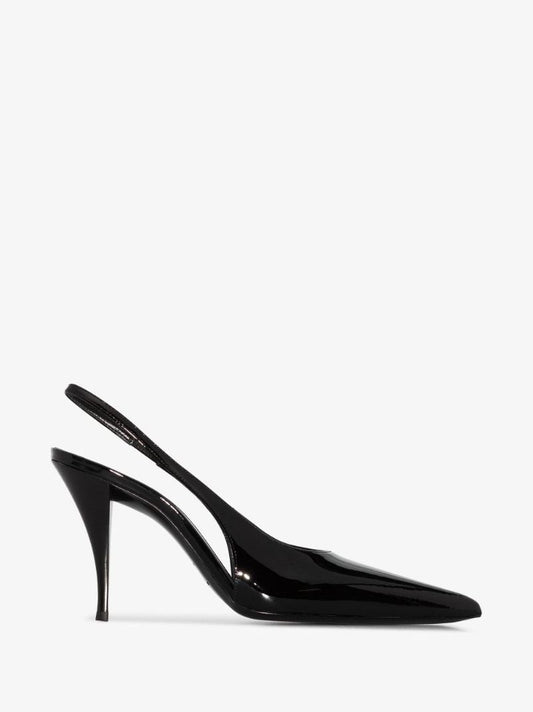 Black Viper 90 Leather Slingback Pumps