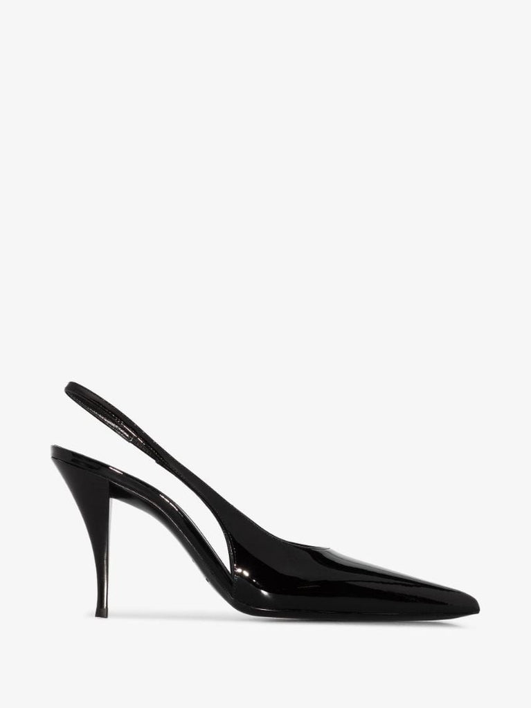 Black Viper 90 Leather Slingback Pumps