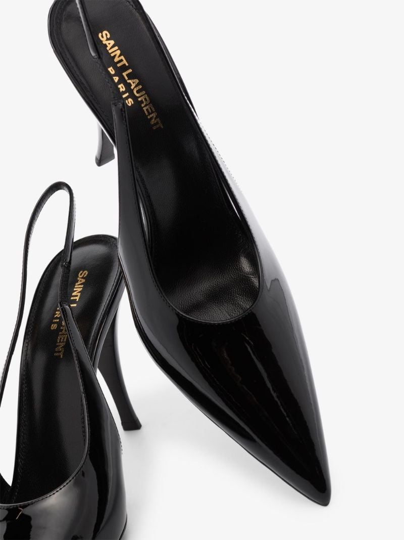 Black Viper 90 Leather Slingback Pumps