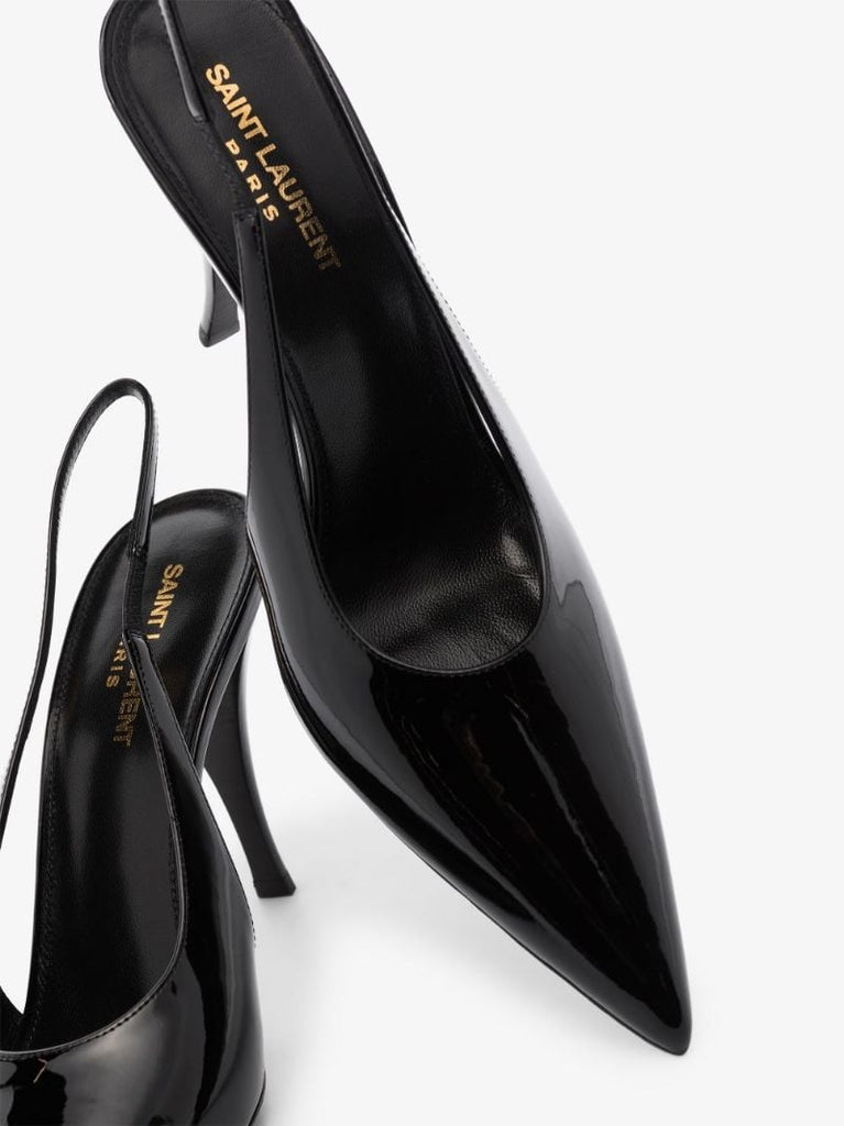 Black Viper 90 Leather Slingback Pumps