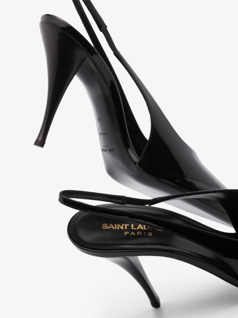 Black Viper 90 Leather Slingback Pumps