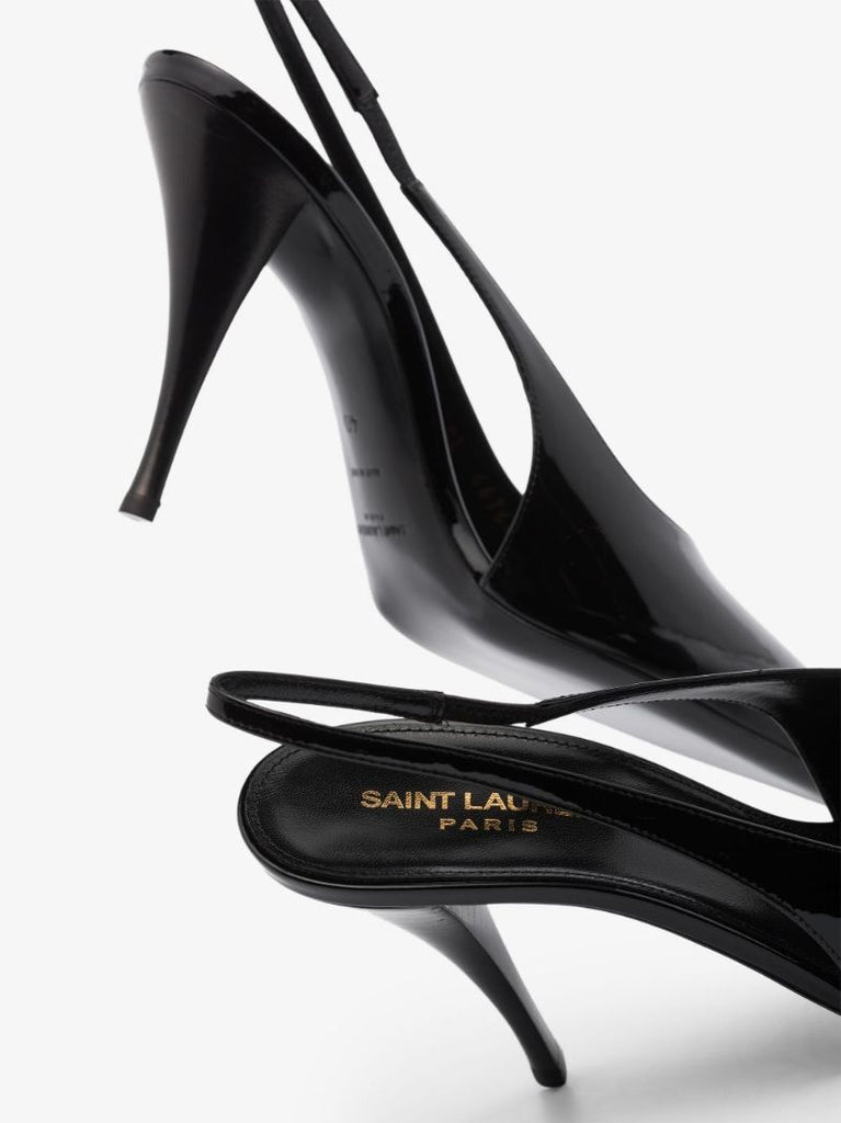 Black Viper 90 Leather Slingback Pumps