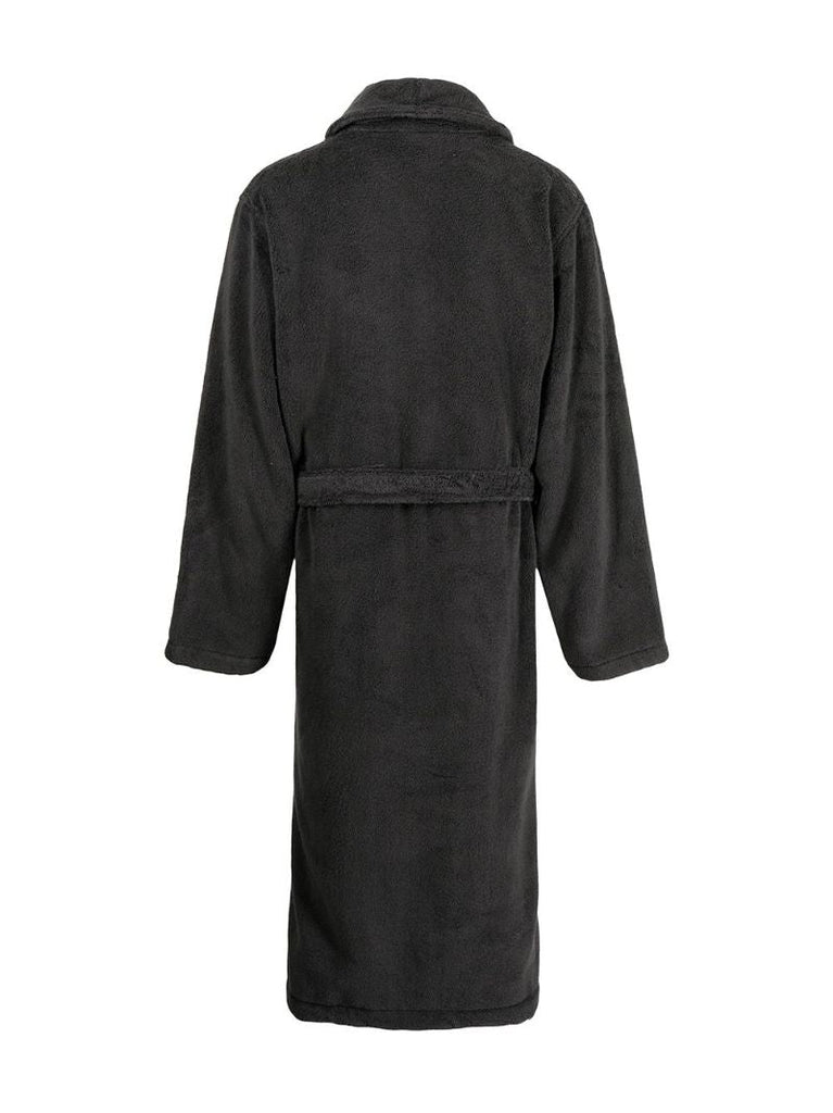 Grey Logo-embroidered Cotton Robe