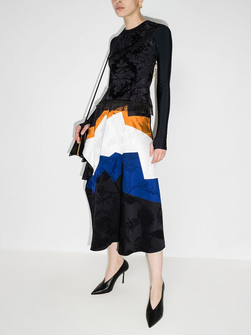 Colour Block Asymmetric Midi Skirt