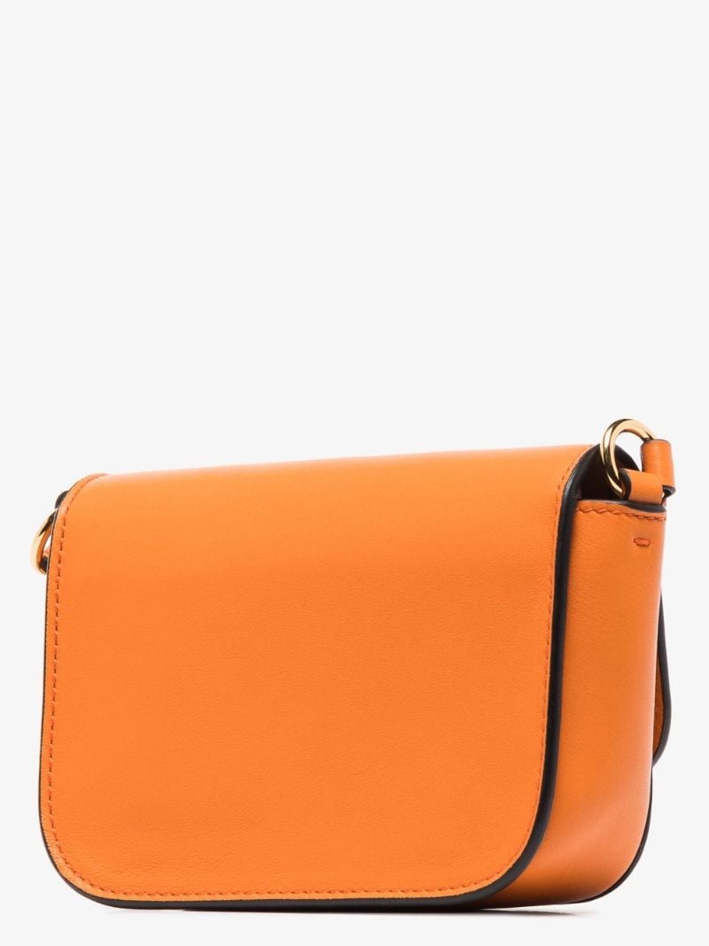 Orange Chain Anchor Nano Leather Cross Body Bag