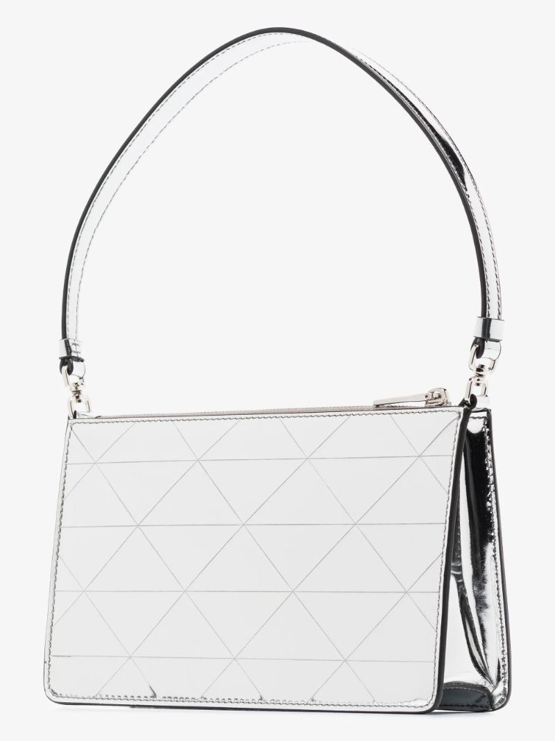 Silver Patent Leather Mini Shoulder Bag