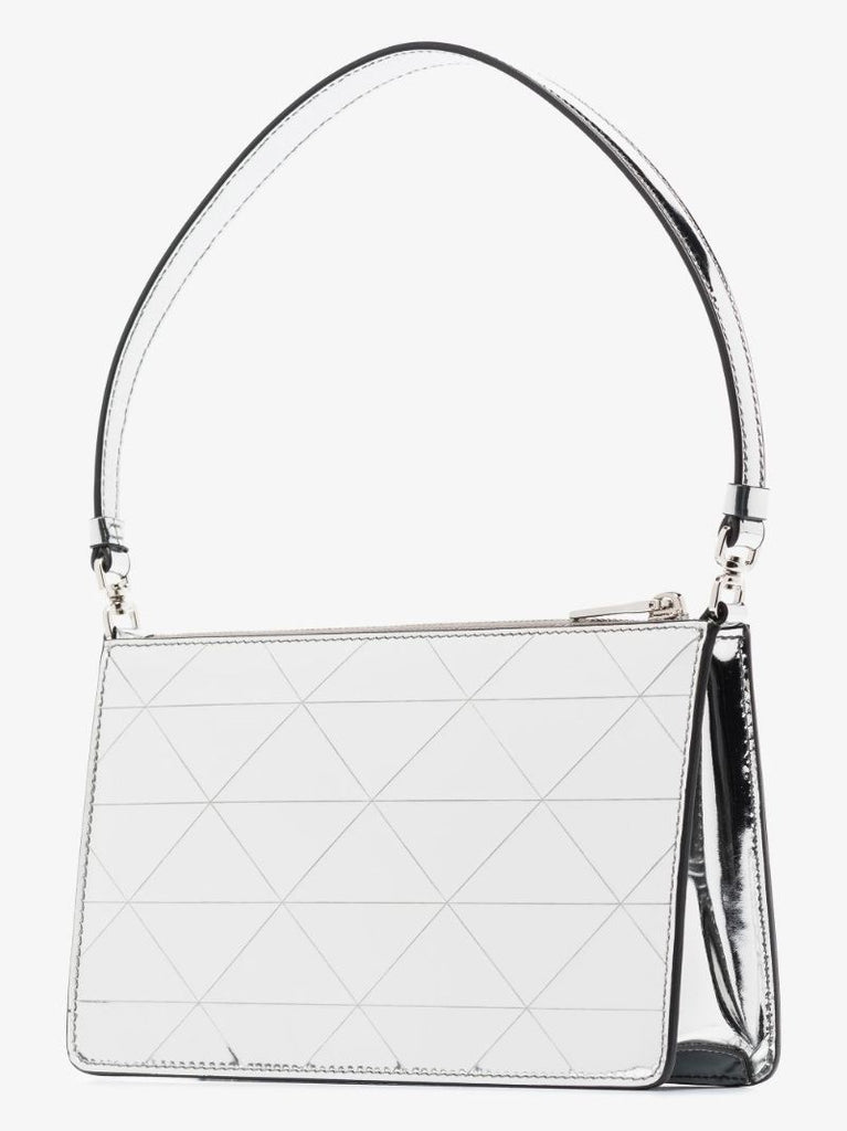 Silver Patent Leather Mini Shoulder Bag