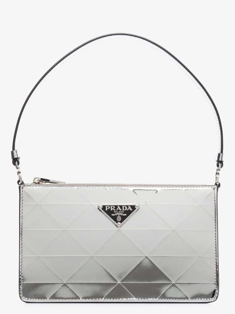 Silver Patent Leather Mini Shoulder Bag