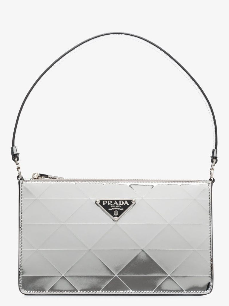 Silver Patent Leather Mini Shoulder Bag
