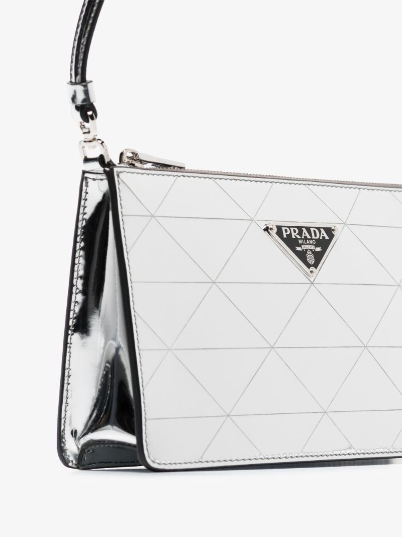 Silver Patent Leather Mini Shoulder Bag
