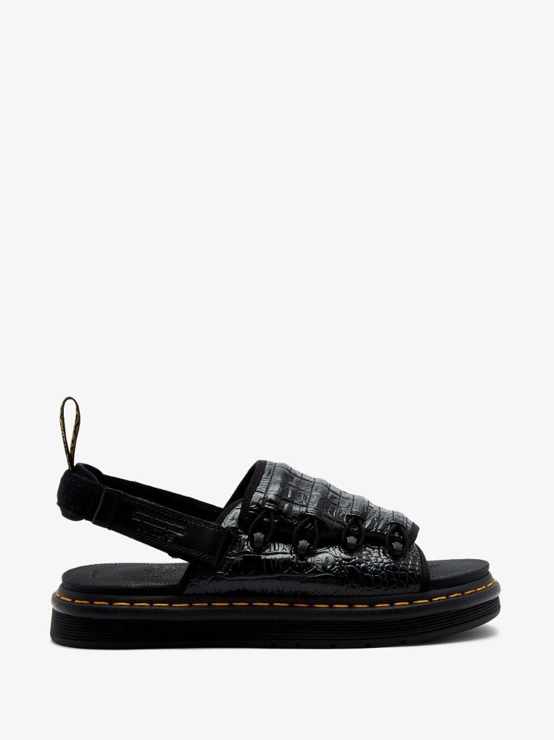 X Suicoke Black Mura Slingback Mock Croc Leather Sandals