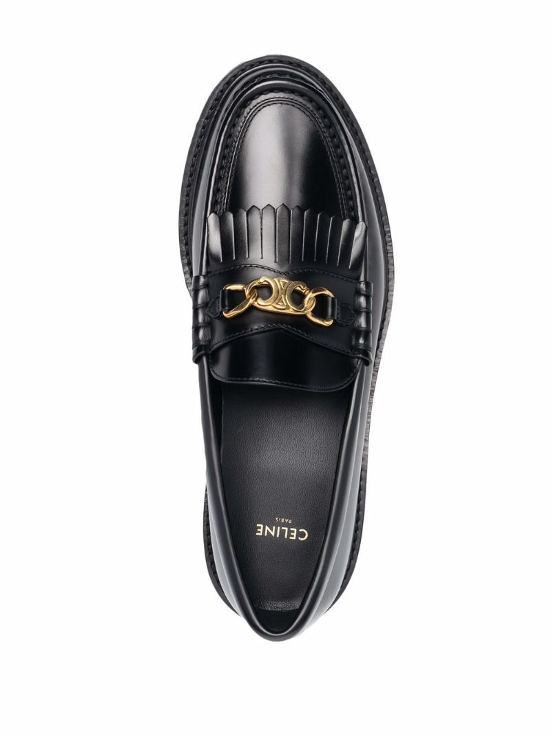Black Margaret Chunky Leather Loafers