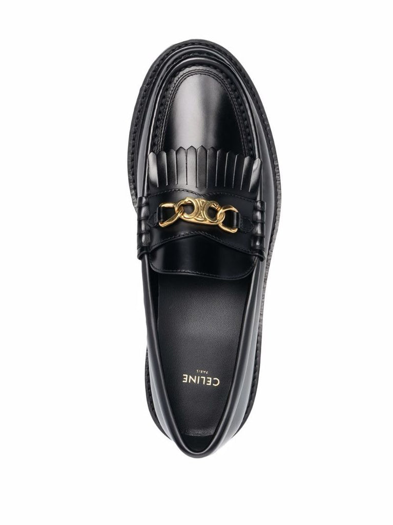 Black Margaret Chunky Leather Loafers