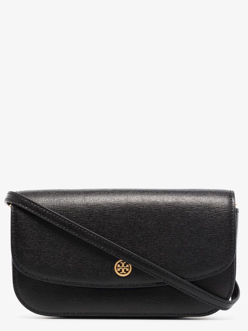 Black Robinson Leather Wallet on Chain