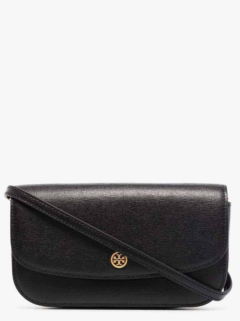 Black Robinson Leather Wallet on Chain