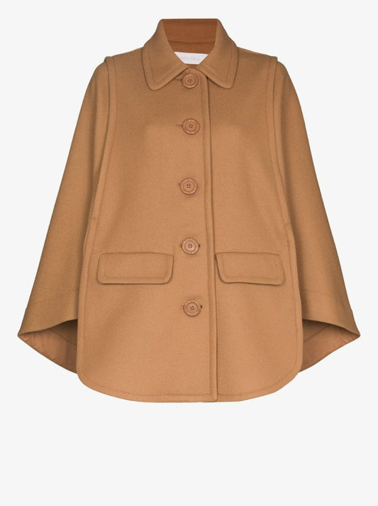 Button-down Wool Cape