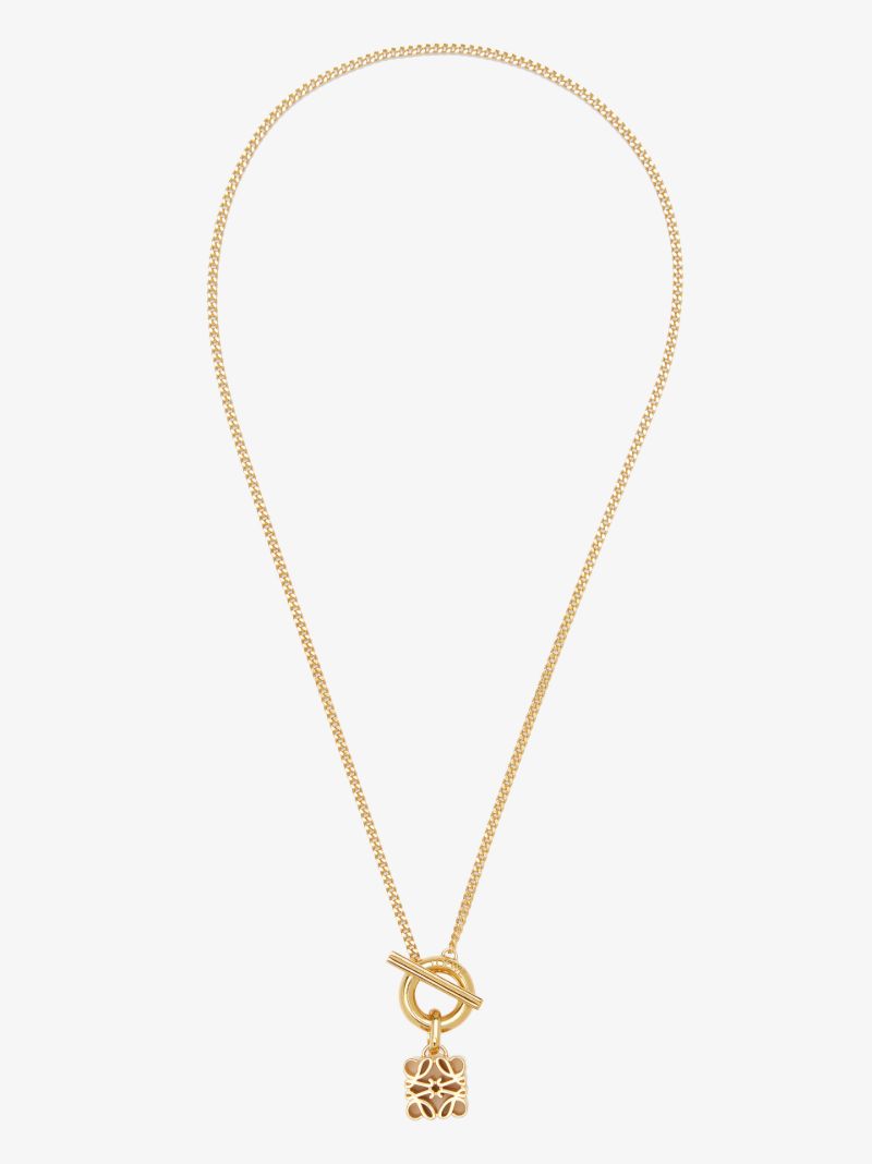Gold-plated Anagram Pendant Necklace