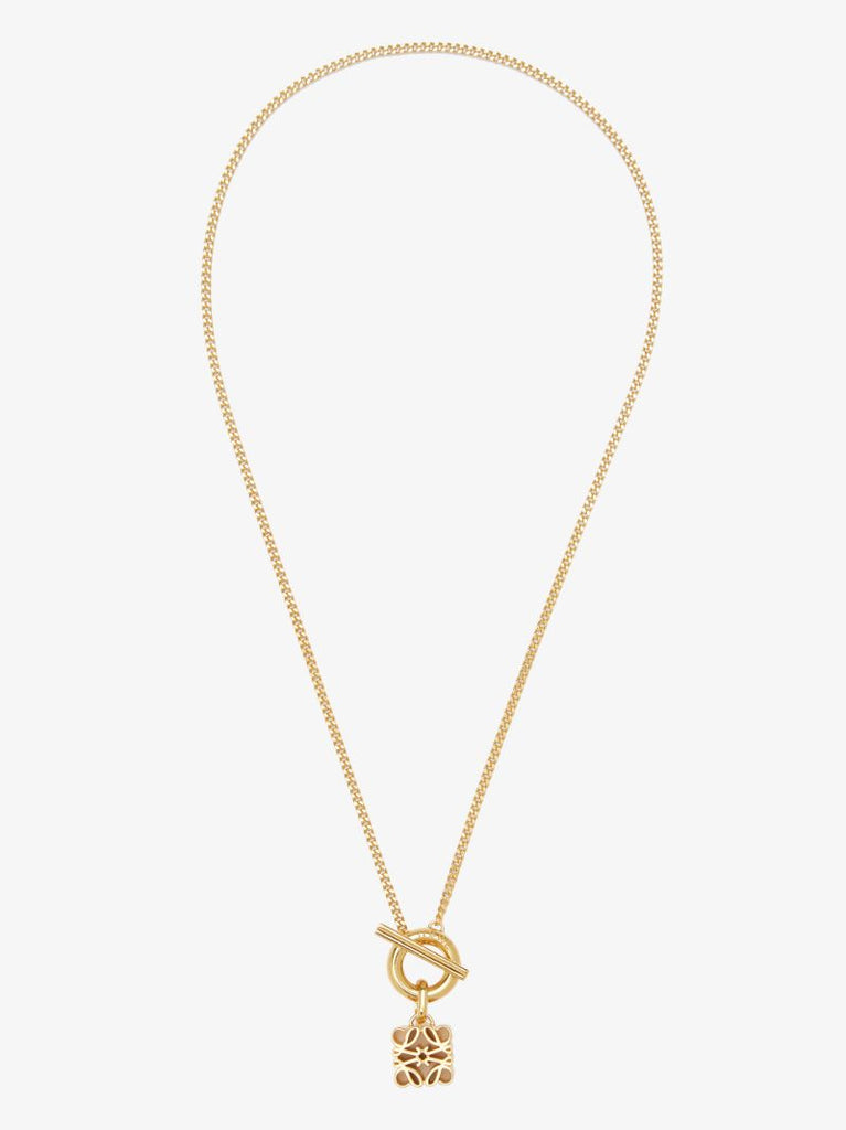 Gold-plated Anagram Pendant Necklace