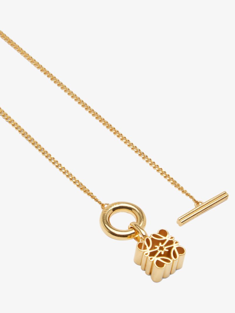 Gold-plated Anagram Pendant Necklace