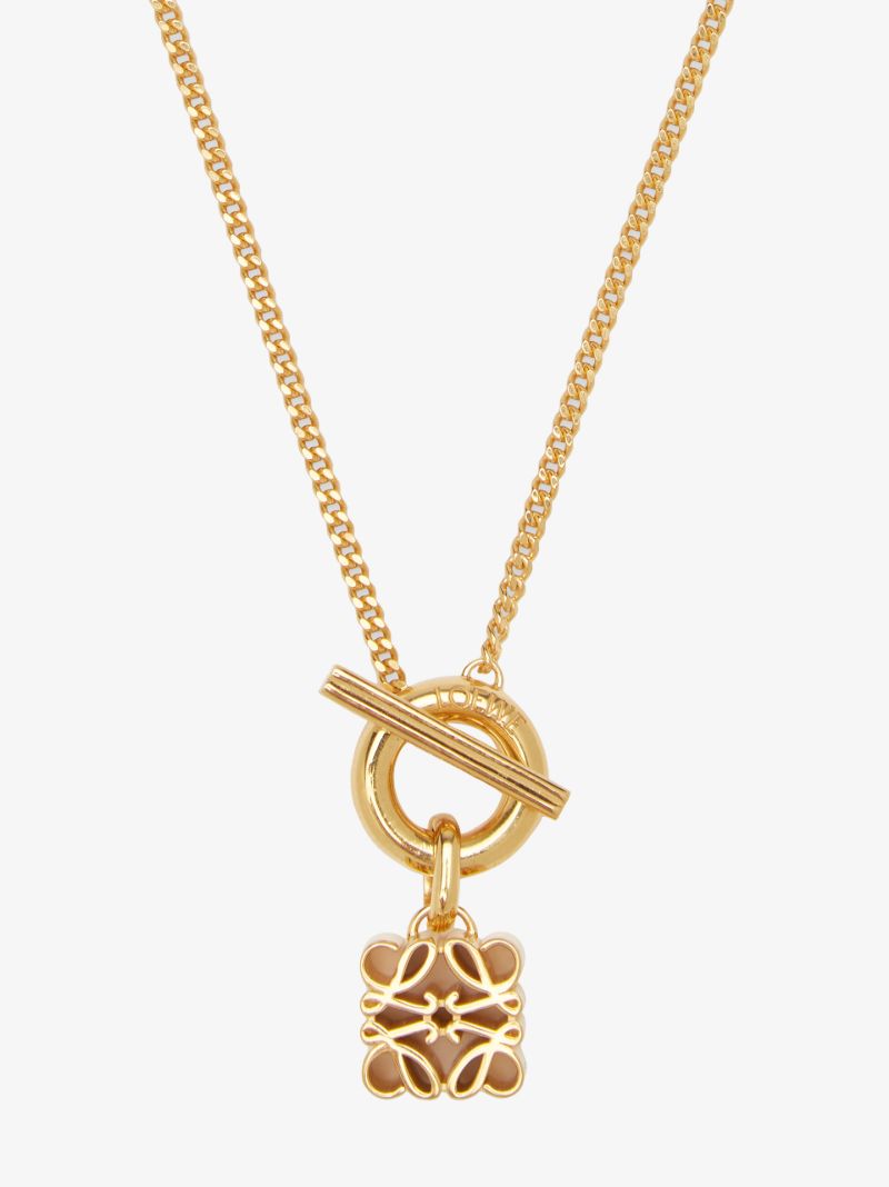 Gold-plated Anagram Pendant Necklace