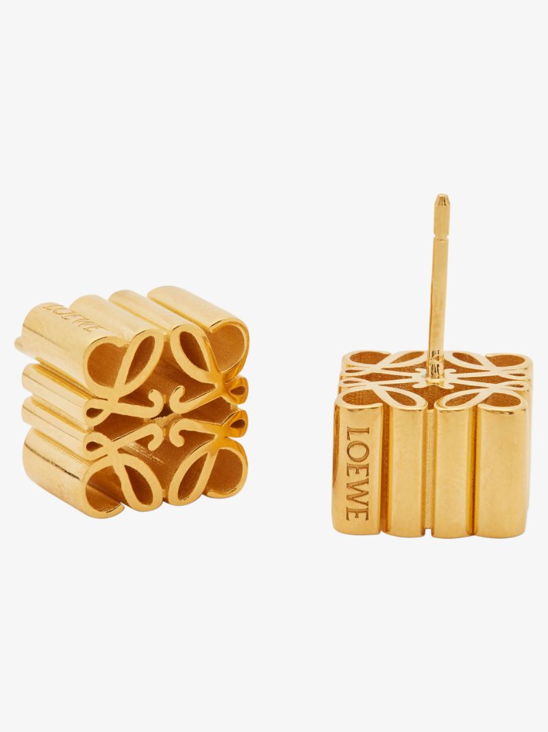 Gold-plated Anagram Stud Earrings