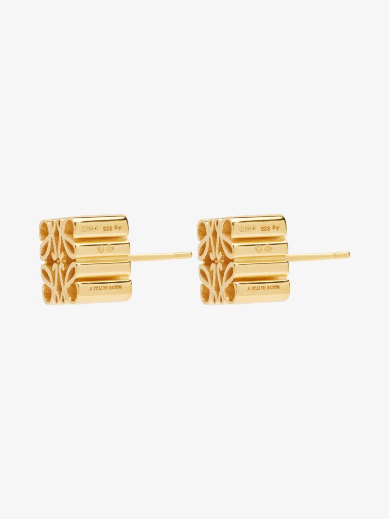 Gold-plated Anagram Stud Earrings