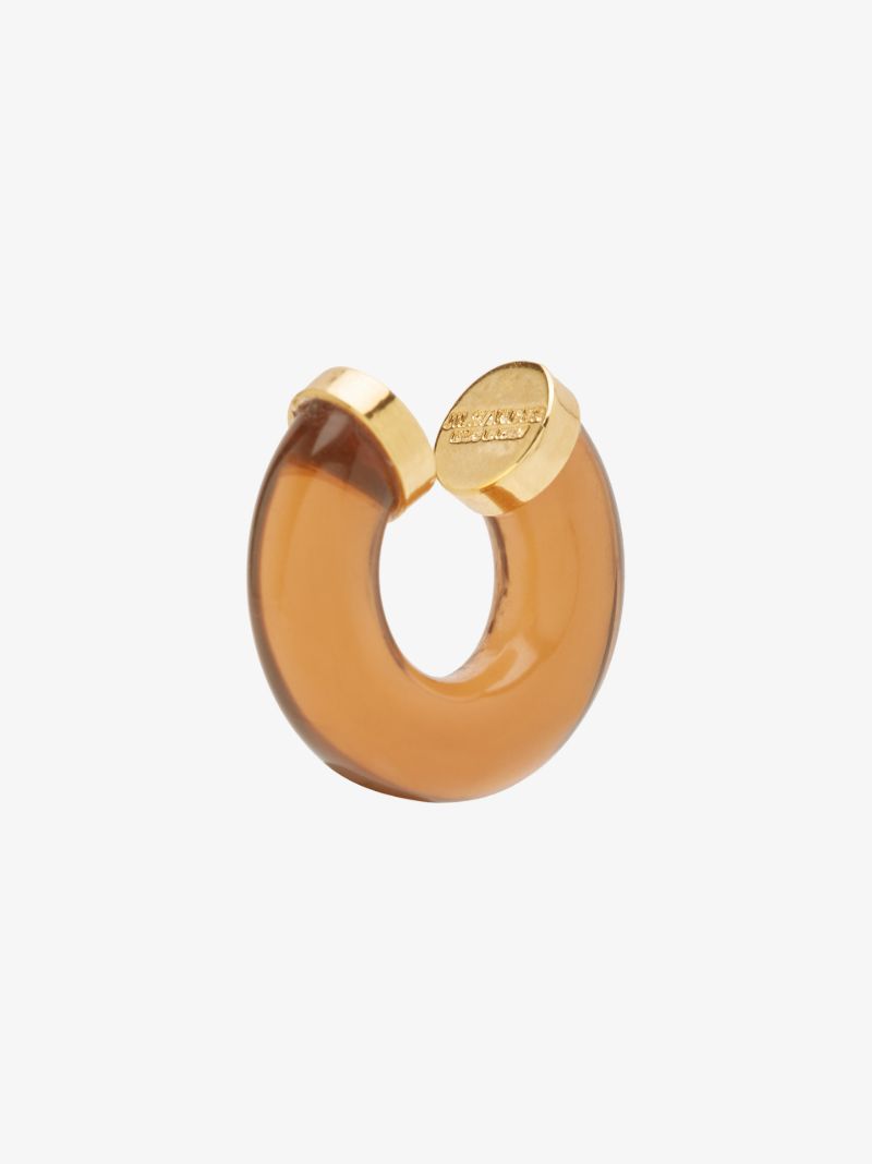 Brown Chunky Huggie Earring