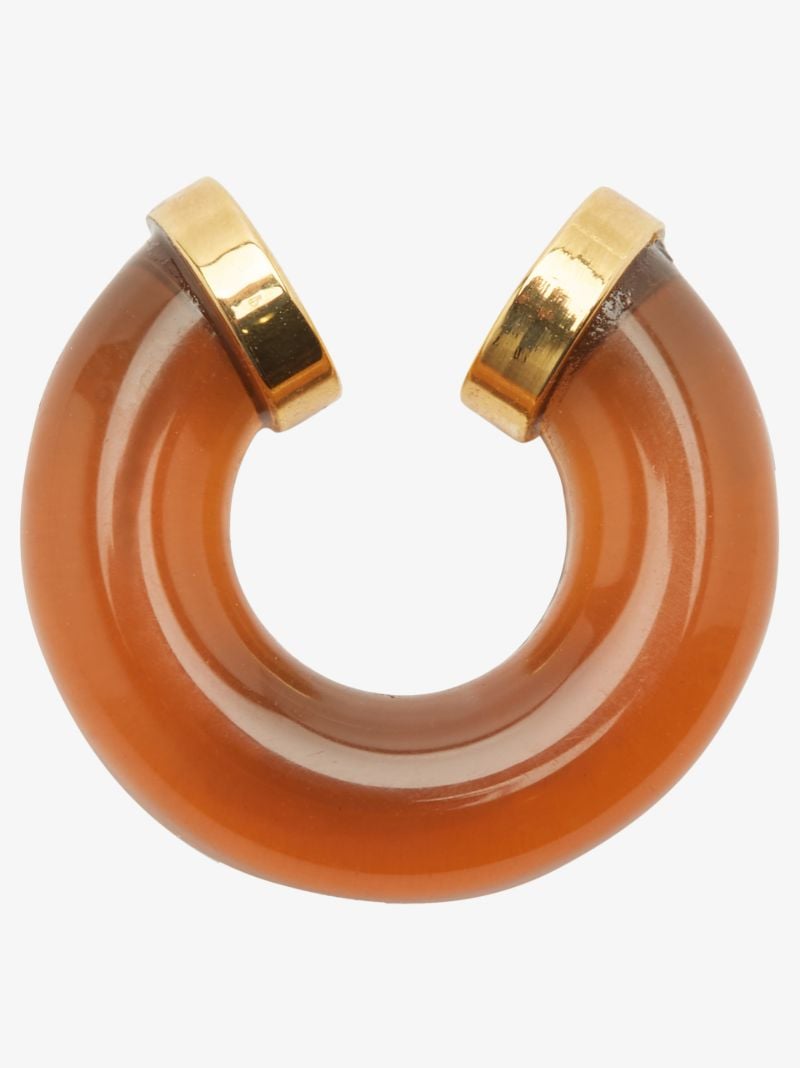 Brown Chunky Huggie Earring
