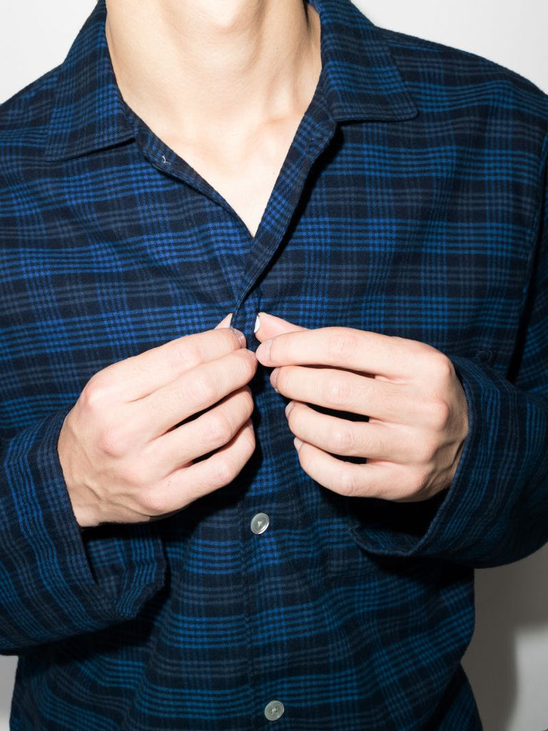 Check Flannel Cotton Pyjama Shirt