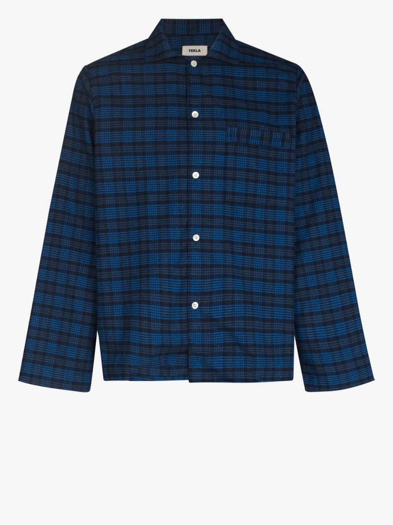 Check Flannel Cotton Pyjama Shirt