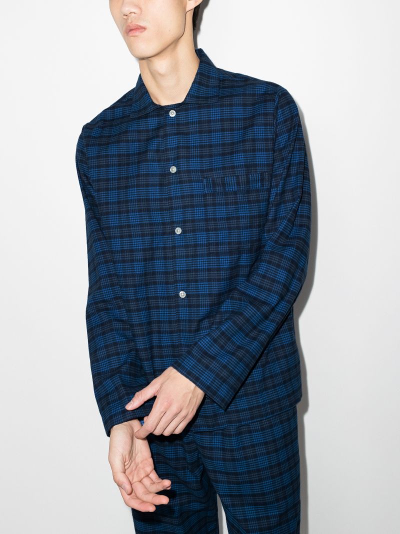 Check Flannel Cotton Pyjama Shirt